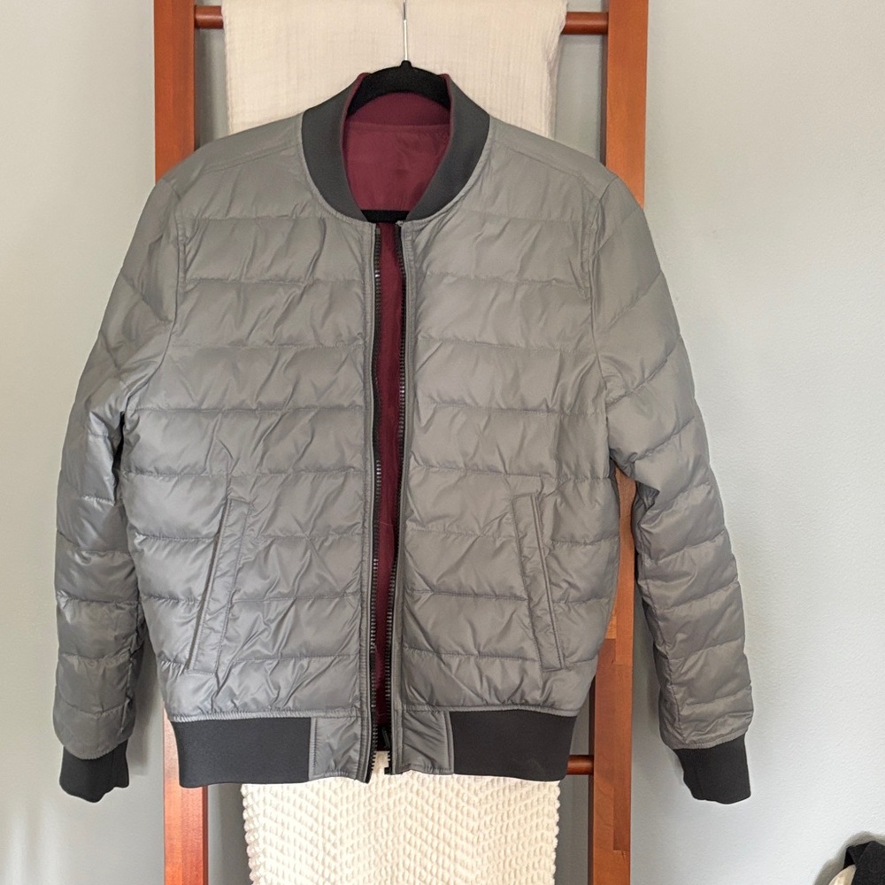 Express Maroon Bomber Jacket Reversible. - image 4